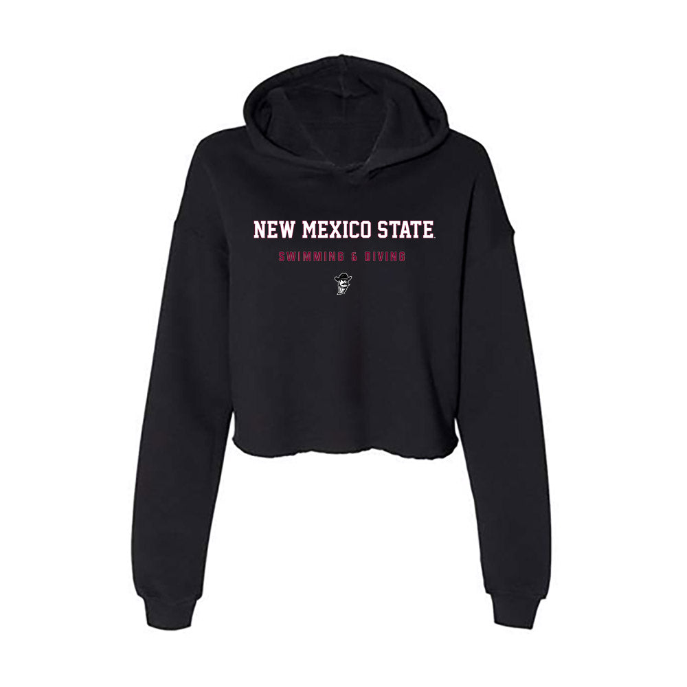 NMSU - NCAA Women's Swimming & Diving : Megan Ono - Women's Crop Fleece Hoodie-0