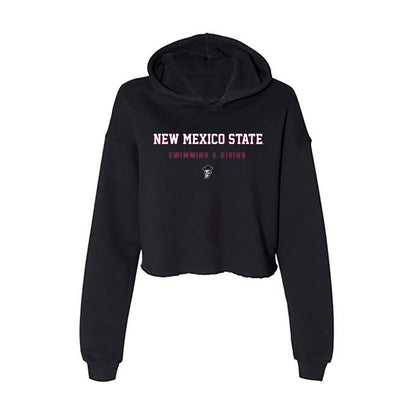 NMSU - NCAA Women's Swimming & Diving : Megan Ono - Women's Crop Fleece Hoodie-0