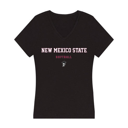 NMSU - NCAA Softball : Taylor Nicholson - Women's V-Neck T-Shirt-0