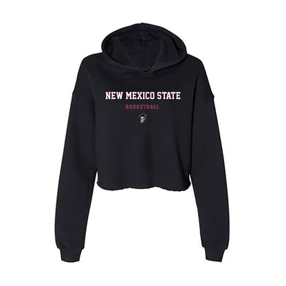 NMSU - NCAA Men's Basketball : Elijah Elliott - Women's Crop Fleece Hoodie-0