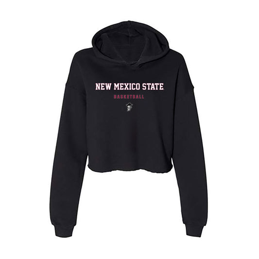 NMSU - NCAA Men's Basketball : Omarr Smith - Women's Crop Fleece Hoodie-0