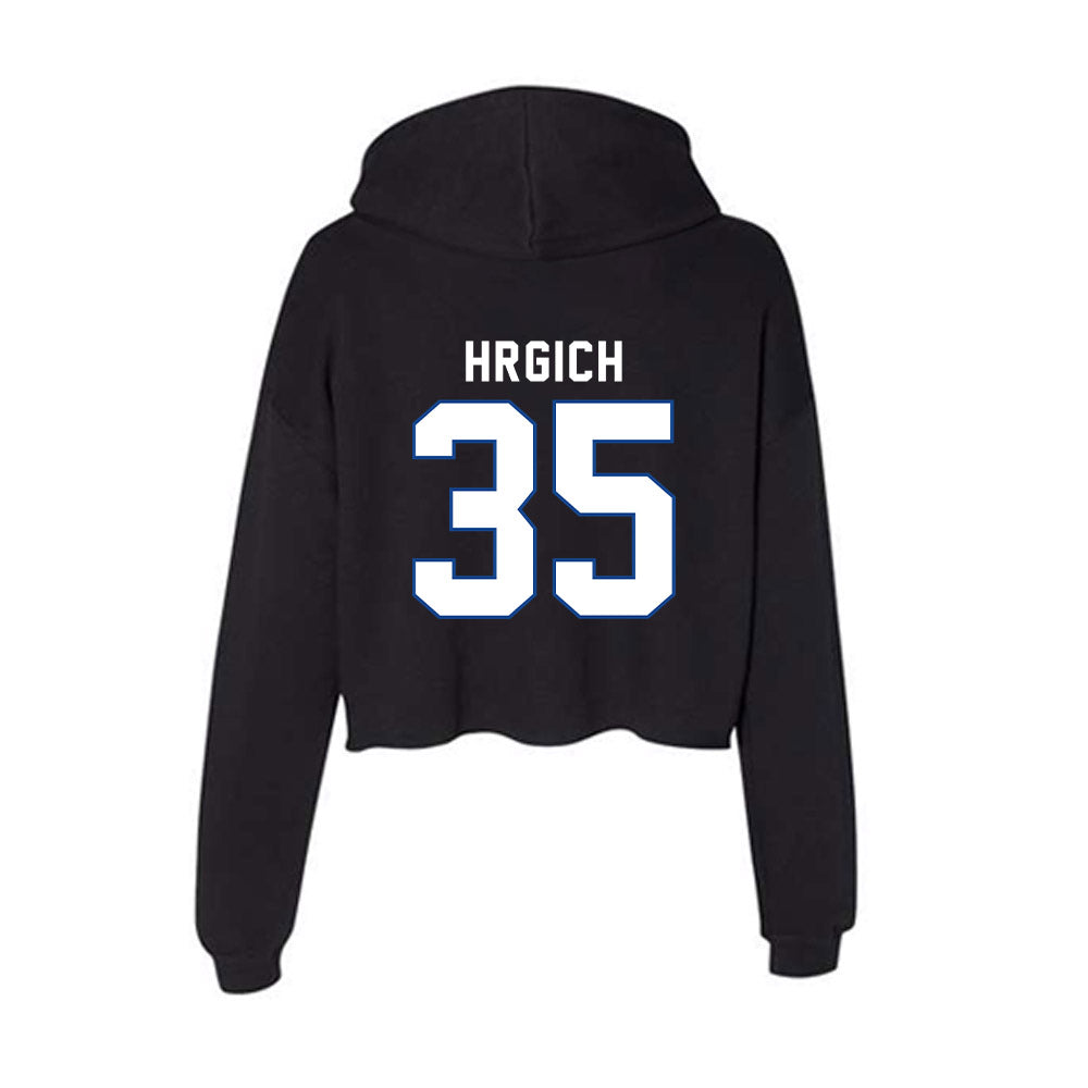 Grand Valley - NCAA Football : Trace Hrgich - Women's Crop Fleece Hoodie-1