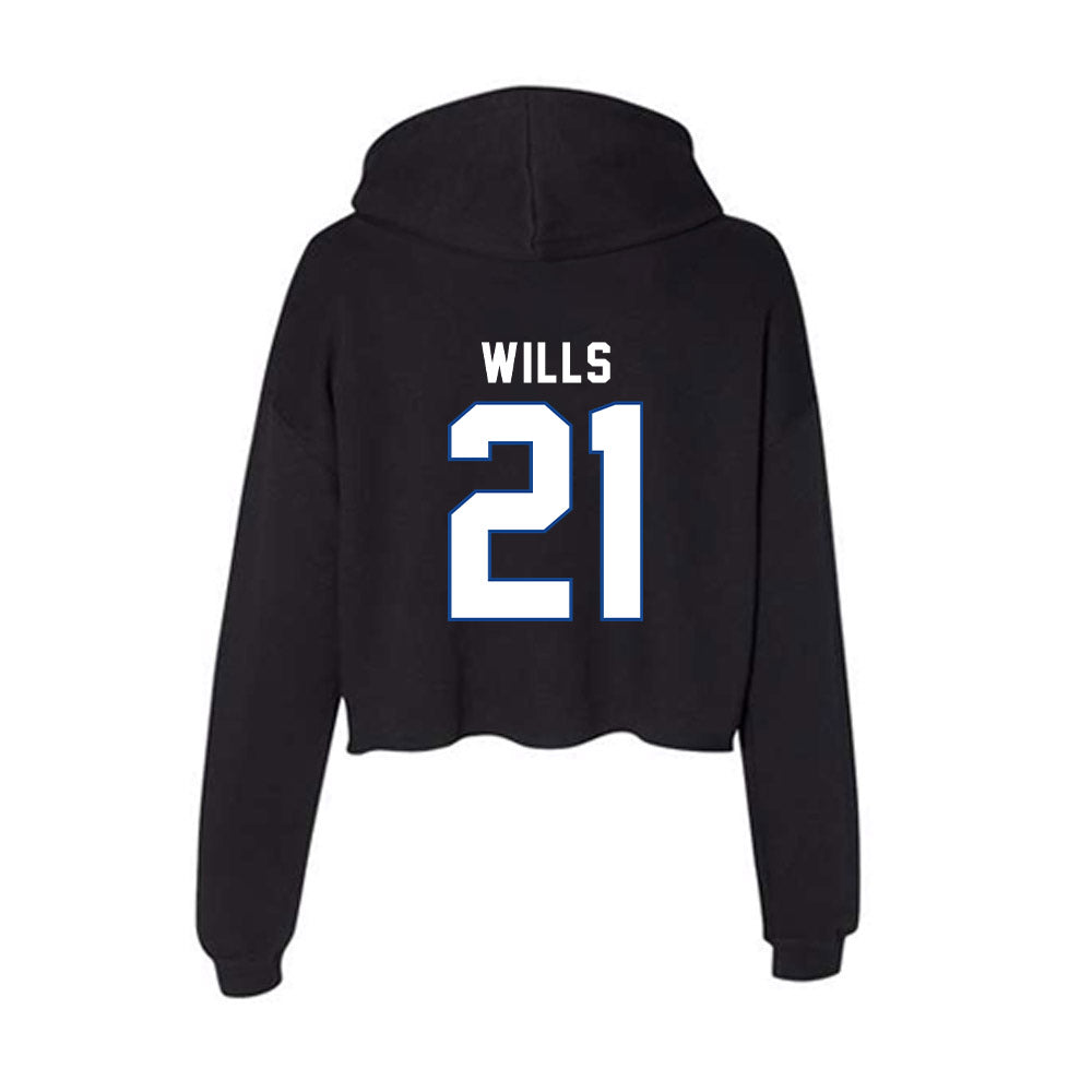 Grand Valley - NCAA Football : Quinn Wills - Women's Crop Fleece Hoodie-1