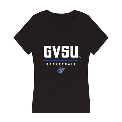Grand Valley - NCAA Men's Basketball : Antaune Allen - Women's V-Neck T-Shirt-0