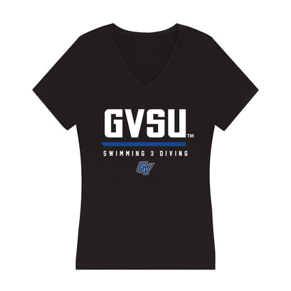 Grand Valley - NCAA Women's Swimming & Diving : Alex Evans - Women's V-Neck T-Shirt-0