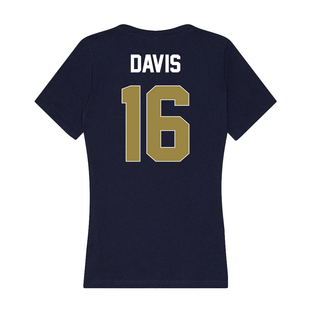Georgia Southern - NCAA Football : Tyrell Davis - Women's V-Neck T-Shirt-1