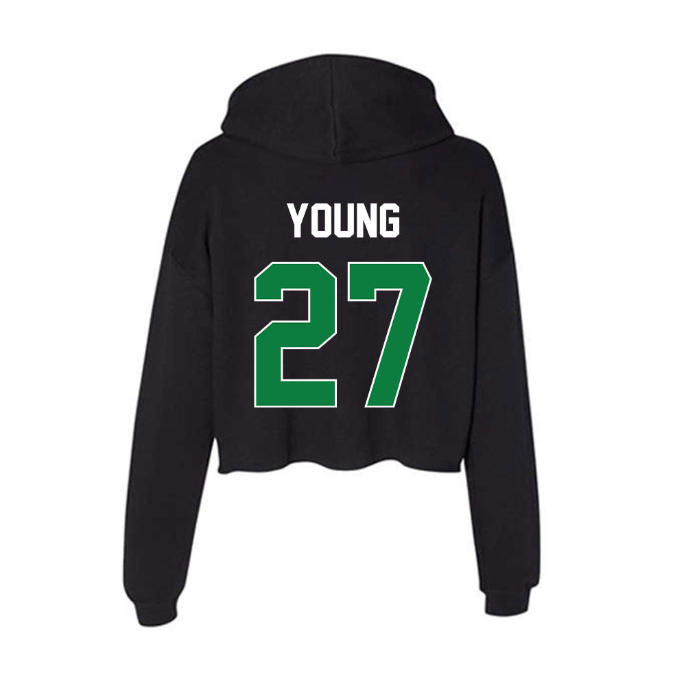 North Texas - NCAA Football : Wyatt Young - Women's Crop Fleece Hoodie-1