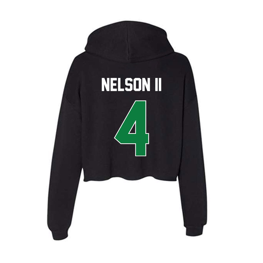 North Texas - NCAA Football : Brian Nelson II - Women's Crop Fleece Hoodie-1