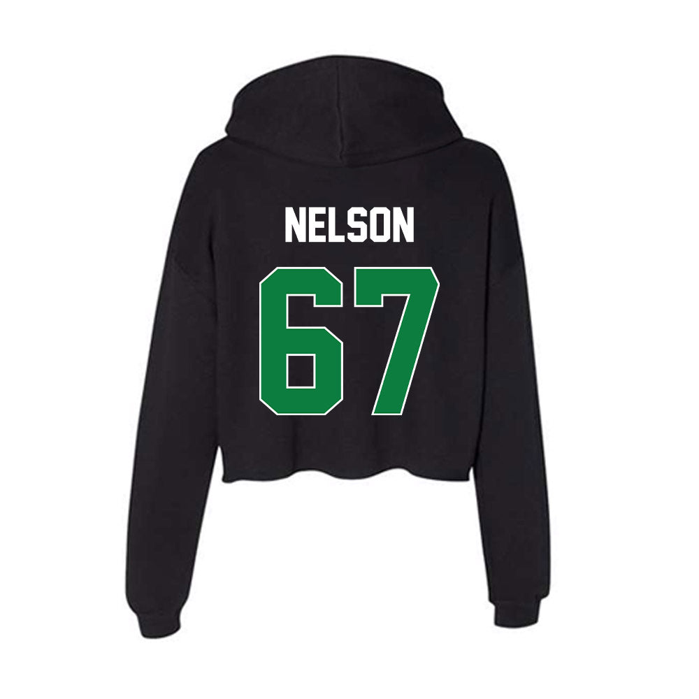 North Texas - NCAA Football : Braydon Nelson - Women's Crop Fleece Hoodie-1