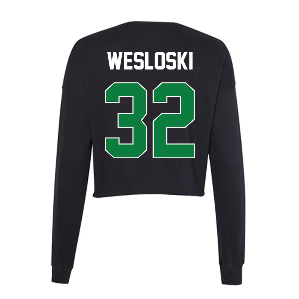 North Texas - NCAA Football : Ethan Wesloski - Women's Cropped Crew Fleece-1