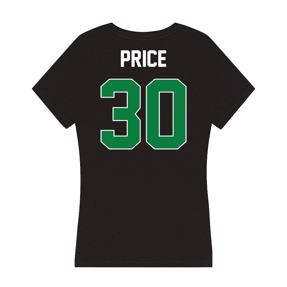 North Texas - NCAA Women's Basketball : Chania Price - Women's V-Neck T-Shirt-1