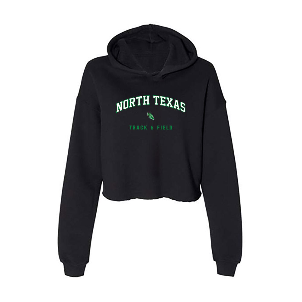 North Texas - NCAA Women's Track & Field : Mackenzie Kuehl - Women's Crop Fleece Hoodie-0