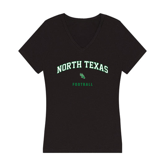 North Texas - NCAA Football : Treviance Bronson - Women's V-Neck T-Shirt-0