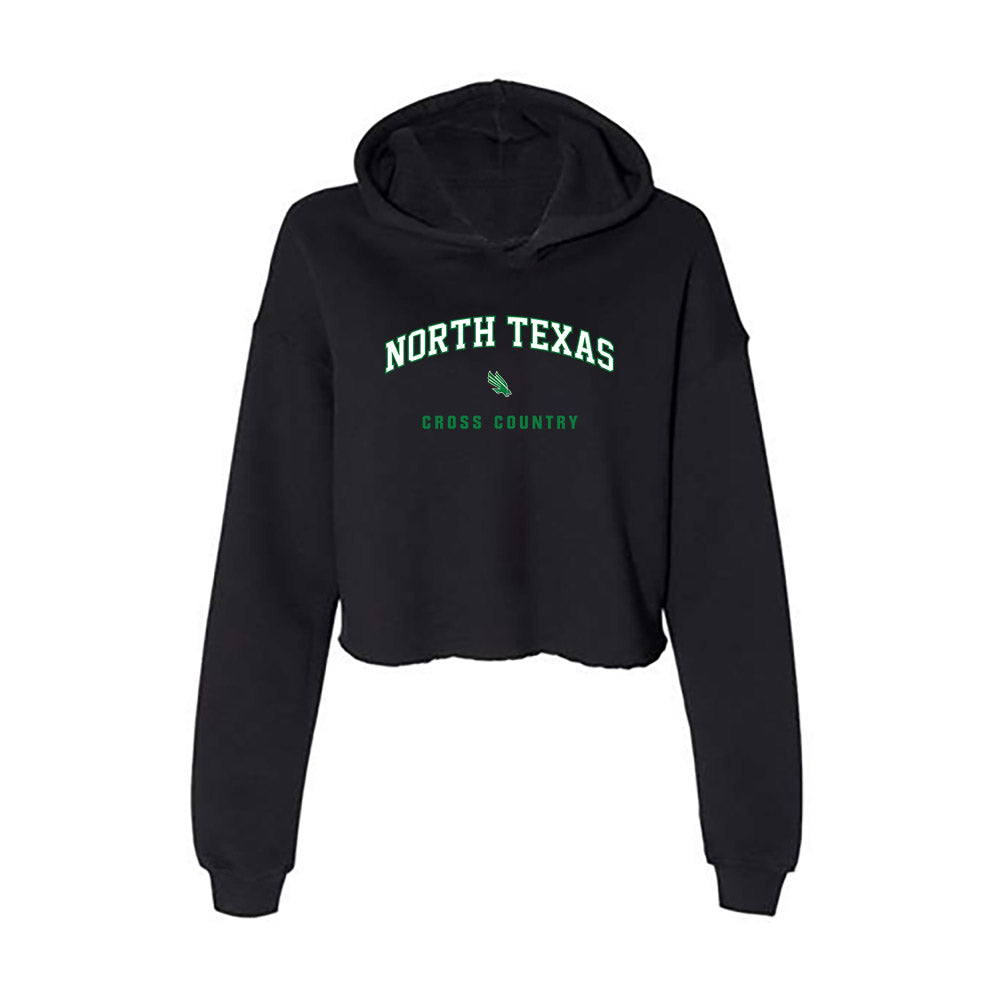 North Texas - NCAA Men's Cross Country : Iain Salter - Women's Crop Fleece Hoodie-0