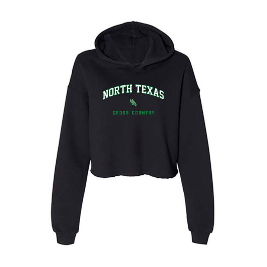 North Texas - NCAA Men's Cross Country : Iain Salter - Women's Crop Fleece Hoodie-0