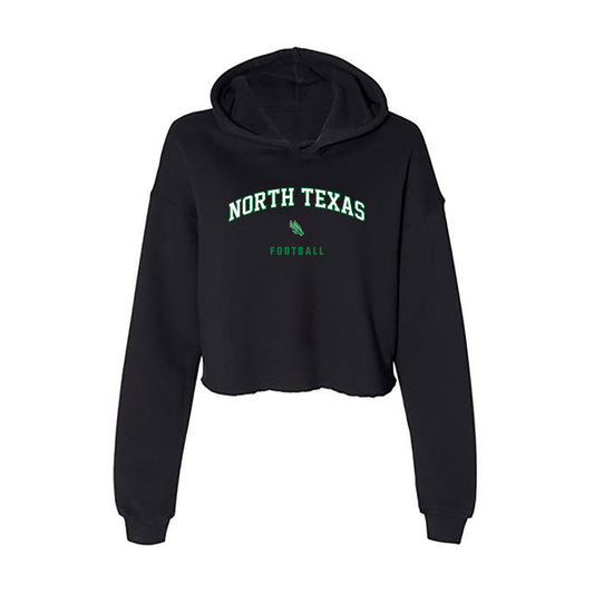 North Texas - NCAA Football : Zakye Barker - Women's Crop Fleece Hoodie-0