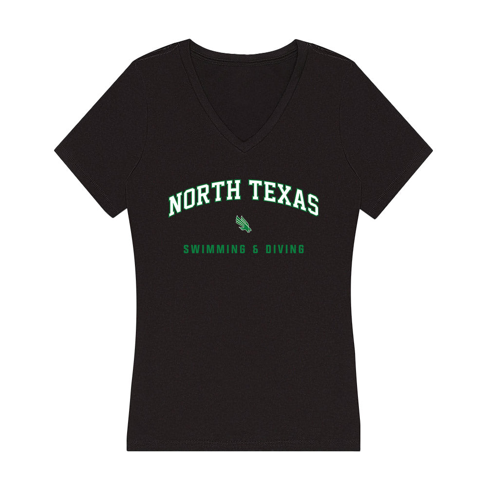 North Texas - NCAA Women's Swimming & Diving : Jette Helene Schindler - Women's V-Neck T-Shirt-0