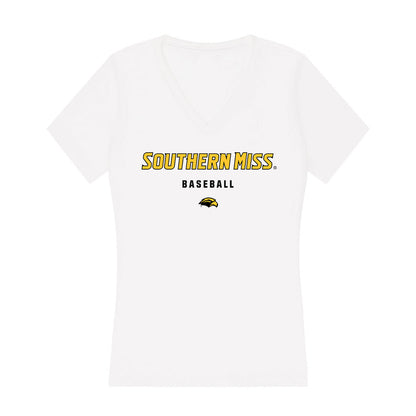 Southern Miss - NCAA Baseball : Jace Norton - Women's V-Neck T-Shirt-0