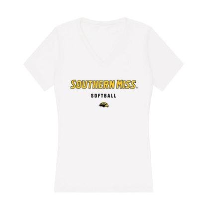  - NCAA Softball : BrookLynn White - Women's V-Neck T-Shirt-0