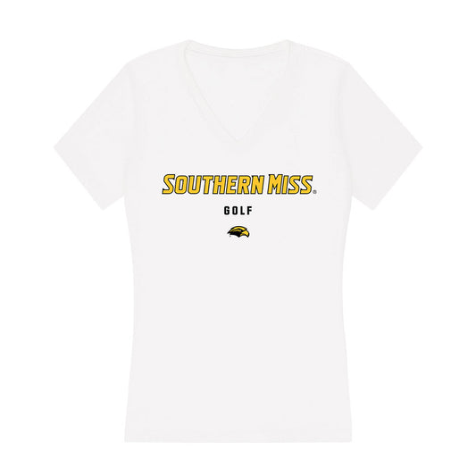 Southern Miss - NCAA Women's Golf : Liv Romer - Women's V-Neck T-Shirt-0