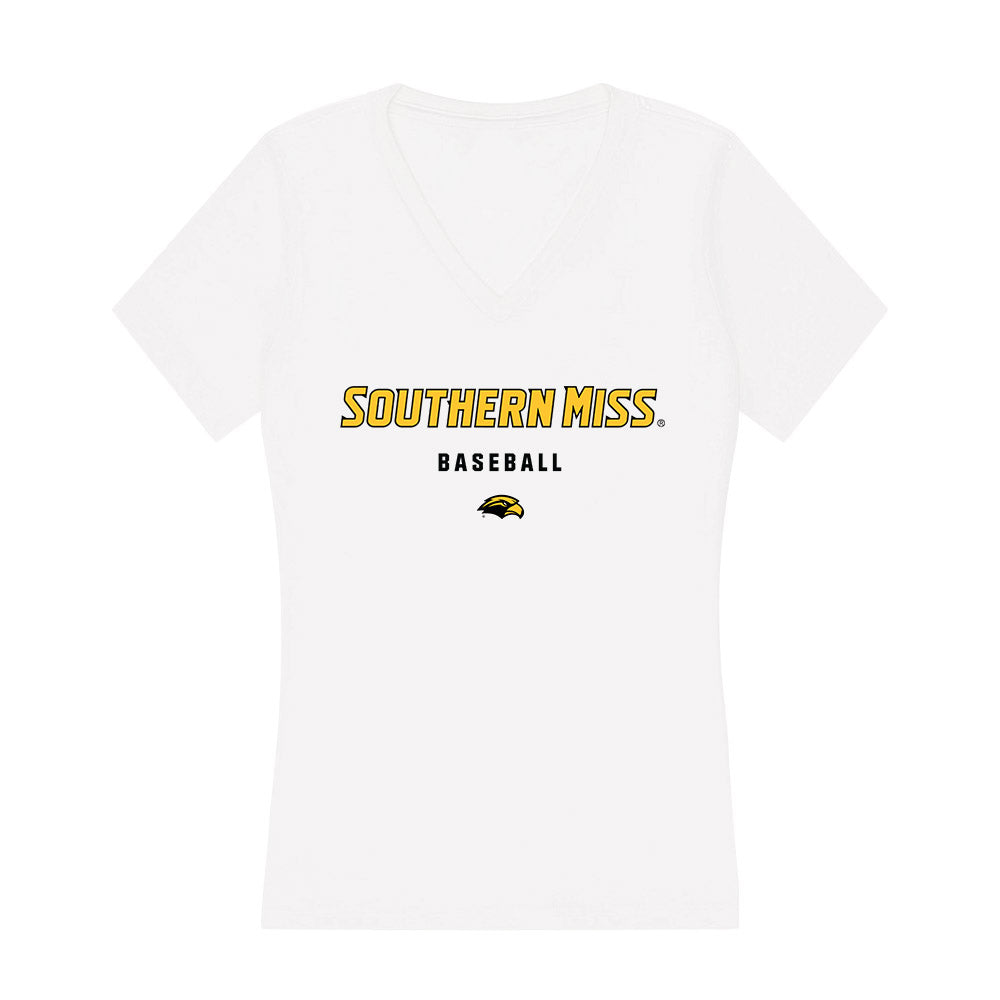 Southern Miss - NCAA Baseball : McCarty English - Women's V-Neck T-Shirt-0