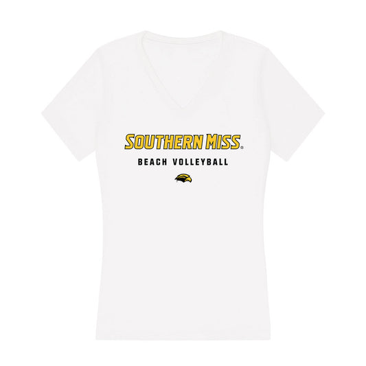 Southern Miss - NCAA Beach Volleyball : Ryann Thomas - Women's V-Neck T-Shirt-0