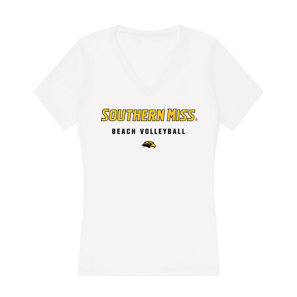 Southern Miss - NCAA Beach Volleyball : Brooklyn Bowdler - Women's V-Neck T-Shirt-0