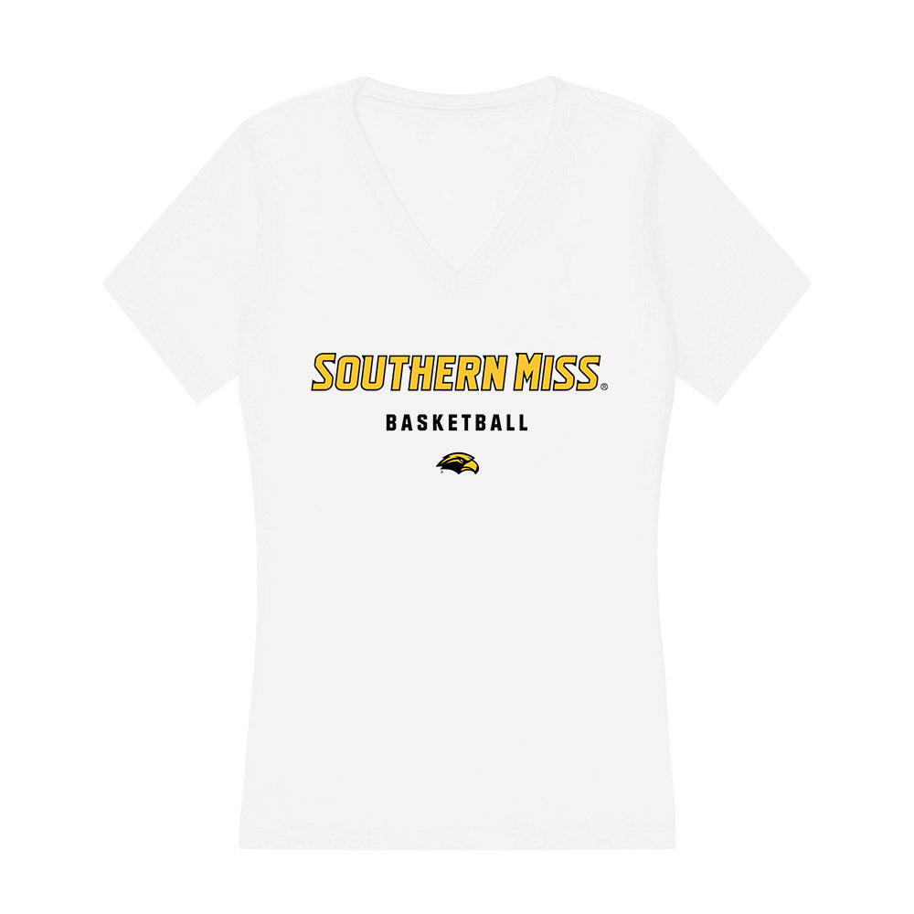Southern Miss - NCAA Women's Basketball : Je'Mya Evans - Women's V-Neck T-Shirt-0