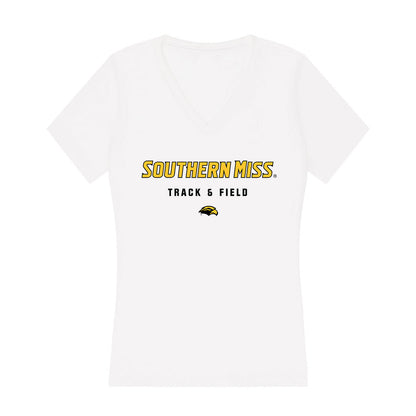 Southern Miss - NCAA Women's Track & Field : Sidney Allen - Women's V-Neck T-Shirt-0