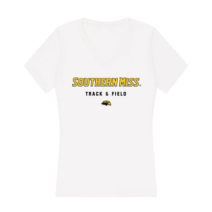 Southern Miss - NCAA Women's Track & Field : Corinne Croy - Women's V-Neck T-Shirt-0