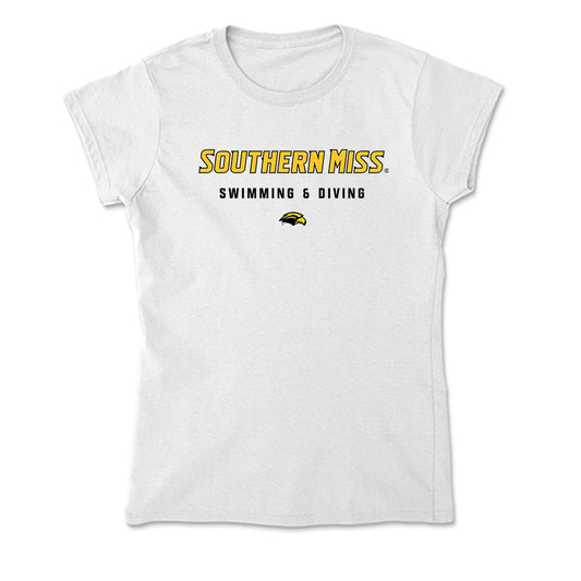 Southern Miss - NCAA Women's Swimming & Diving : Rae'Shaundra Johnson - Soft Style Women’s T-Shirt-0