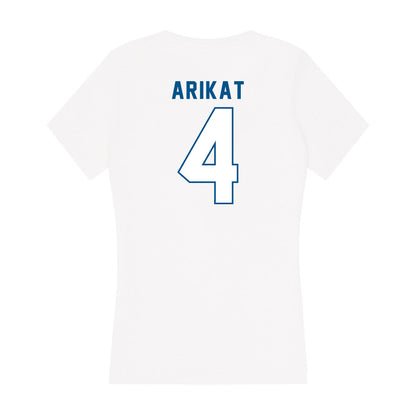 SSU - NCAA Women's Basketball : Sheriene Arikat - Women's V-Neck T-Shirt-1