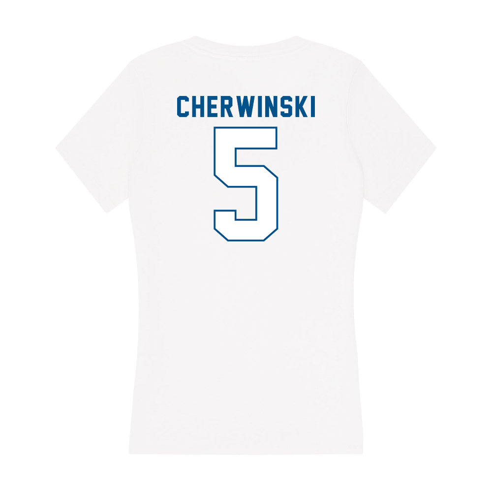 SSU - NCAA Women's Basketball : Sienna Cherwinski - Women's V-Neck T-Shirt-1