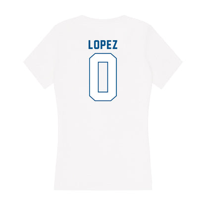  - NCAA Women's Basketball : Alysa Lopez - Women's V-Neck T-Shirt-1