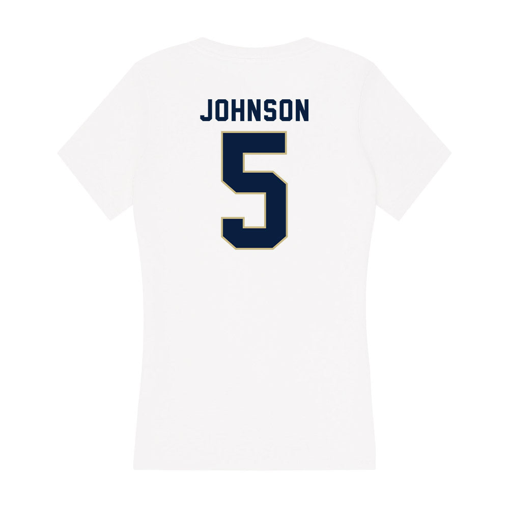 Akron - NCAA Men's Basketball : Tavari Johnson - Women's V-Neck T-Shirt-1