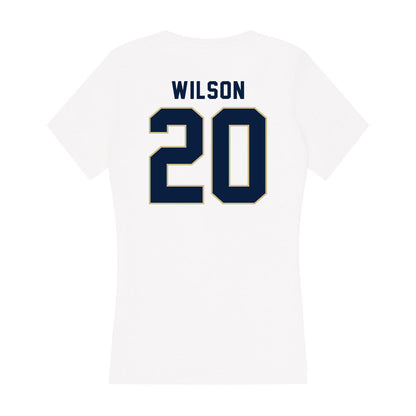 Akron - NCAA Men's Basketball : Evan Wilson - Women's V-Neck T-Shirt-1