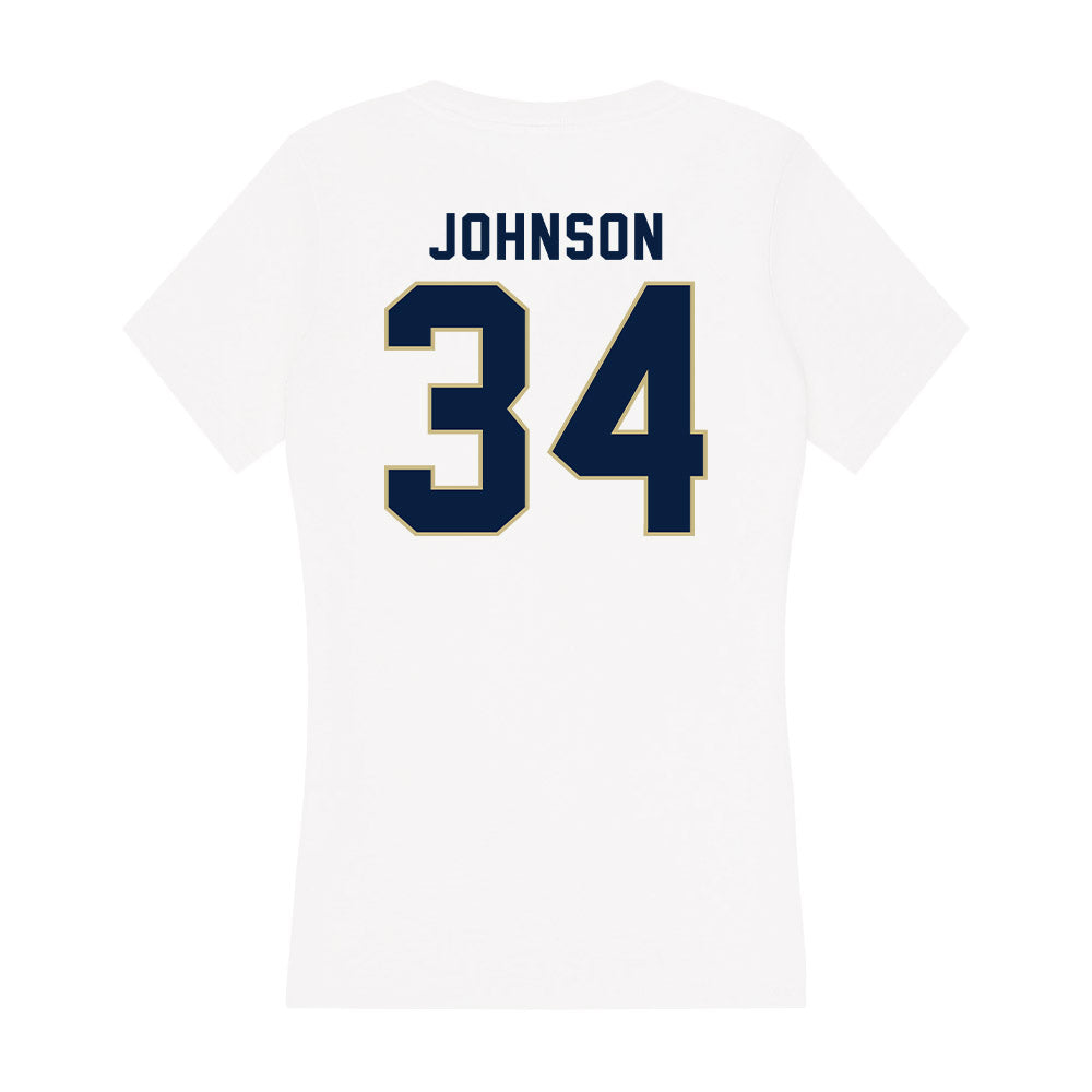 Akron - NCAA Men's Basketball : Nate Johnson - Women's V-Neck T-Shirt-1