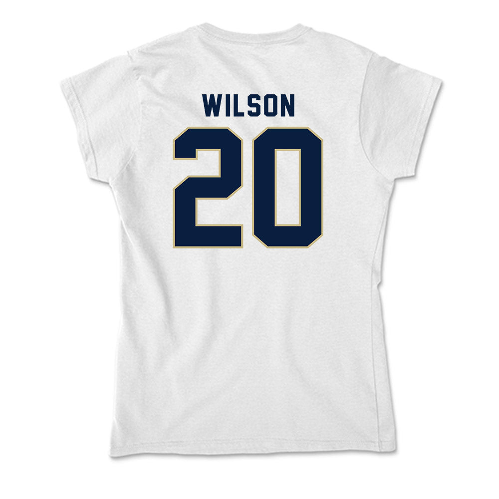 Akron - NCAA Men's Basketball : Evan Wilson - Soft Style Women’s T-Shirt-1