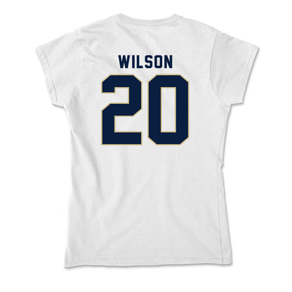 Akron - NCAA Men's Basketball : Evan Wilson - Soft Style Women’s T-Shirt-1