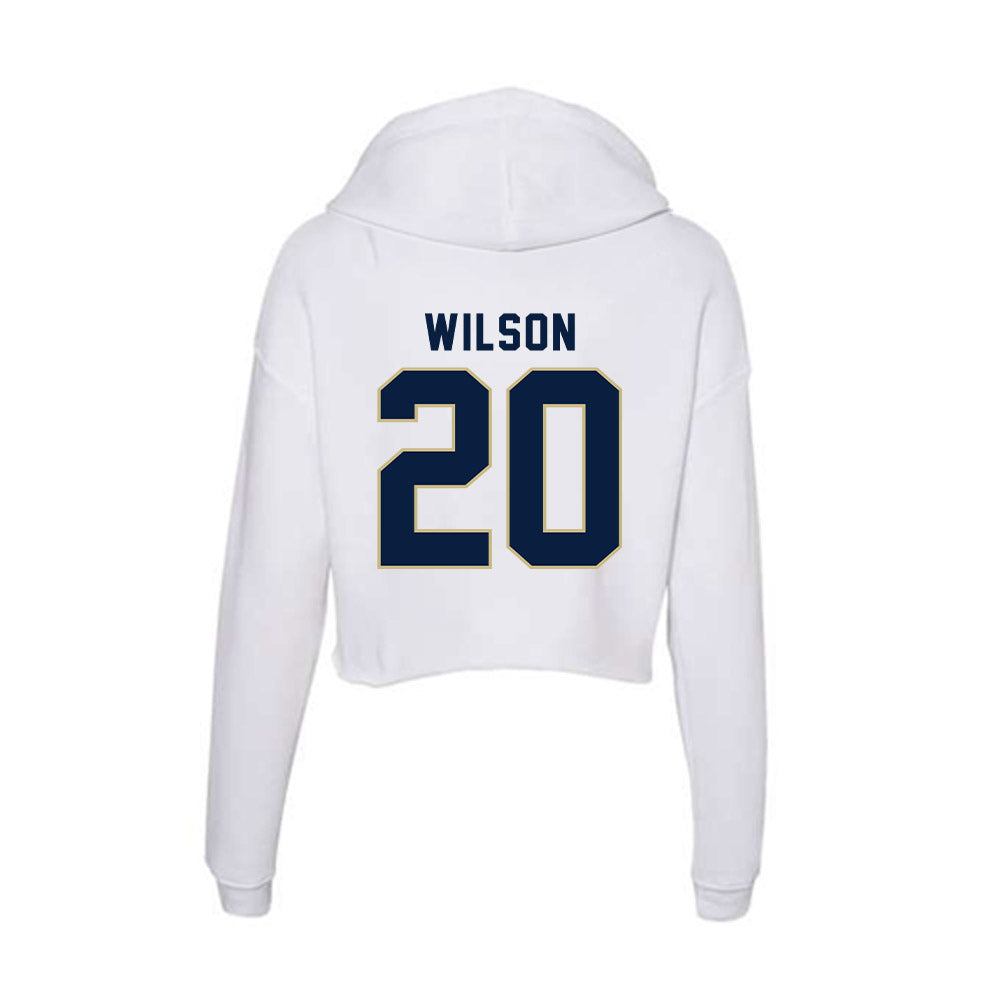 Akron - NCAA Men's Basketball : Evan Wilson - Women's Crop Fleece Hoodie-1