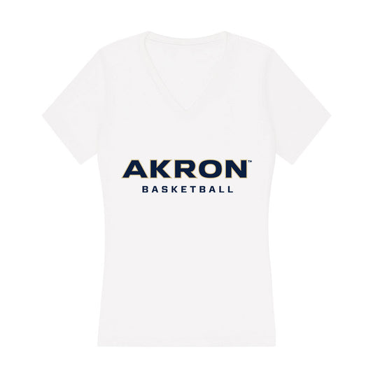 Akron - NCAA Men's Basketball : Enrique Freeman - Women's V-Neck T-Shirt-0