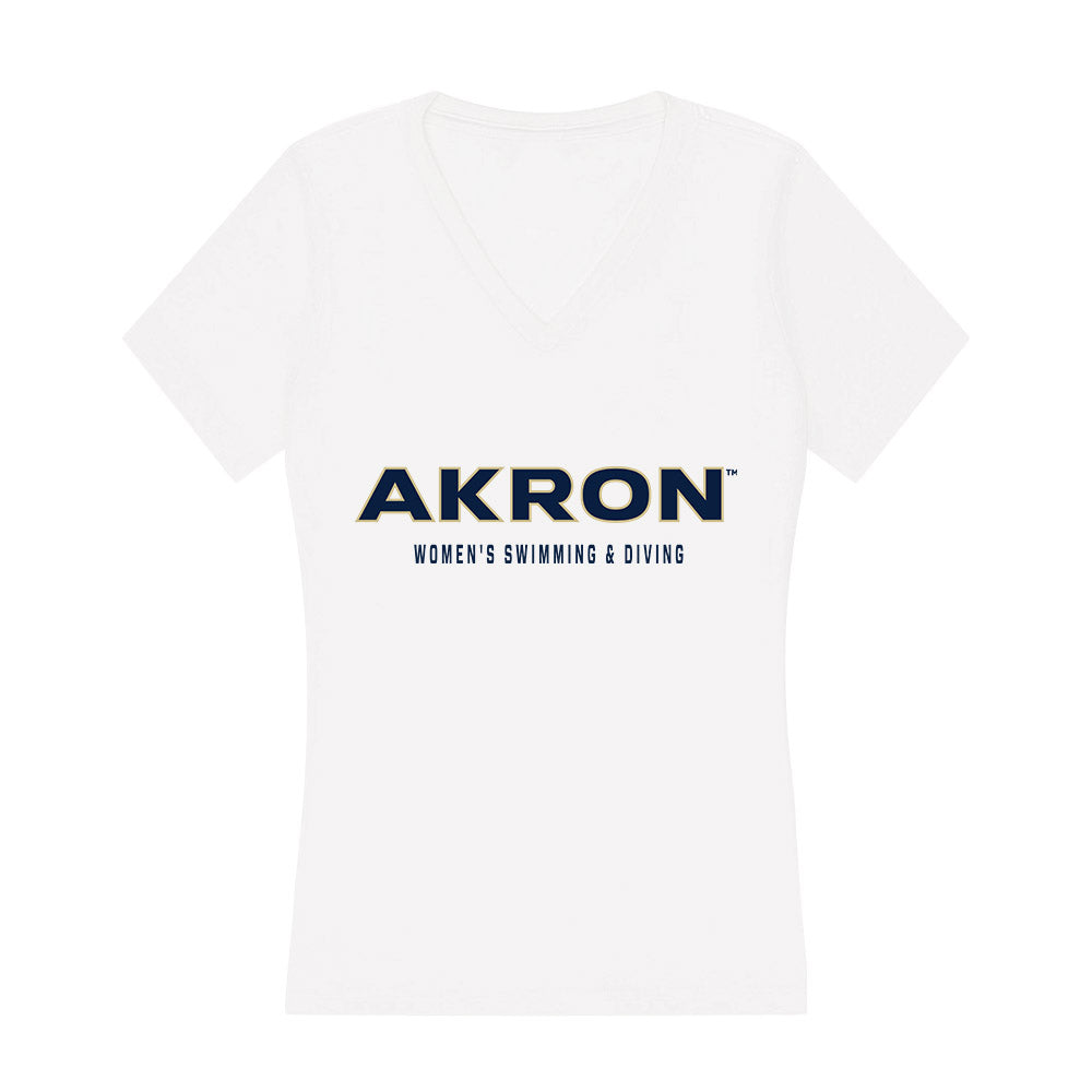 Akron - NCAA Women's Swimming & Diving : Alanis Santiago - Women's V-Neck T-Shirt-0
