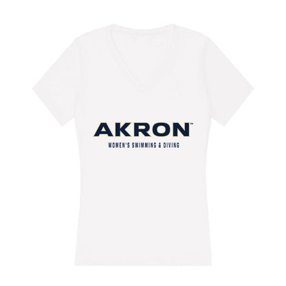Akron - NCAA Women's Swimming & Diving : Alanis Santiago - Women's V-Neck T-Shirt-0