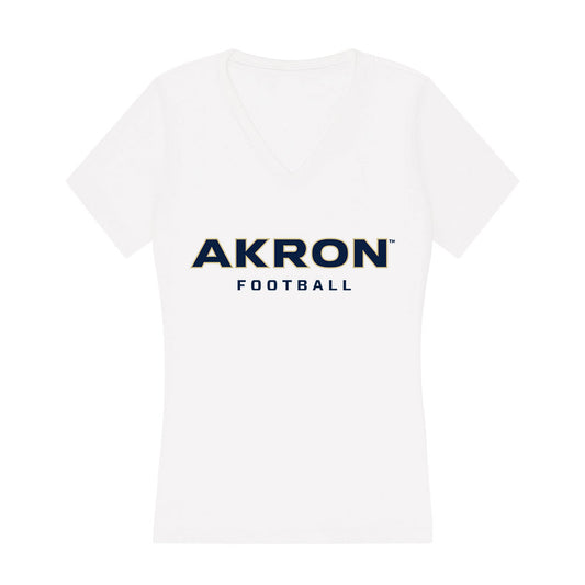 Akron - NCAA Football : Dejavion Stepney - Women's V-Neck T-Shirt-0