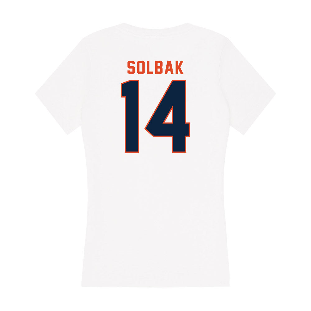 UTSA - NCAA Women's Soccer : Makela Solbak - Women's V-Neck T-Shirt-1