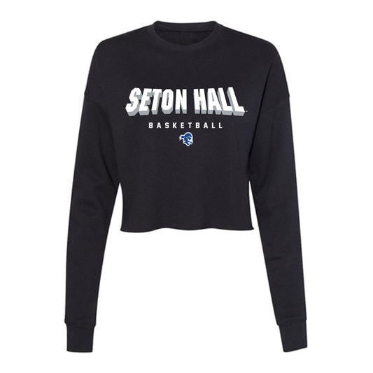 Seton Hall - NCAA Men's Basketball : David Tubek - Women's Cropped Crew Fleece-0