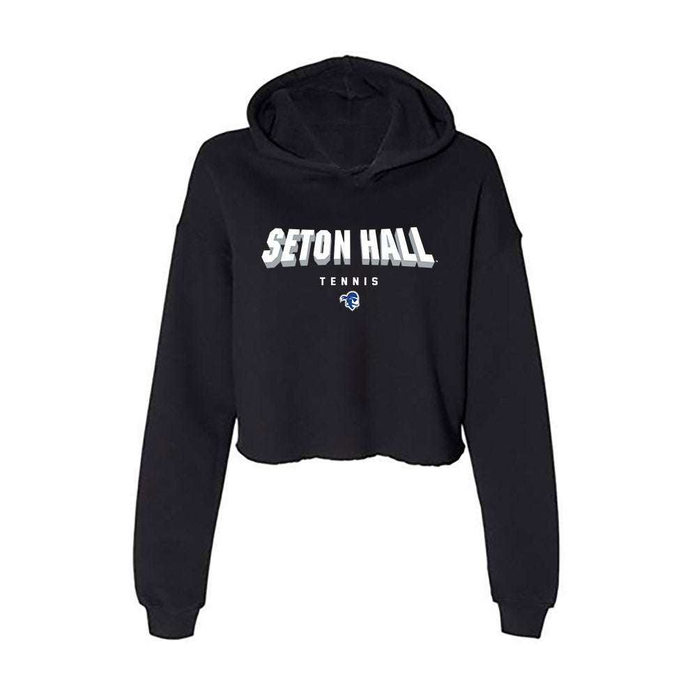 Seton Hall - NCAA Women's Tennis : Jaden Davidson - Women's Crop Fleece Hoodie-0