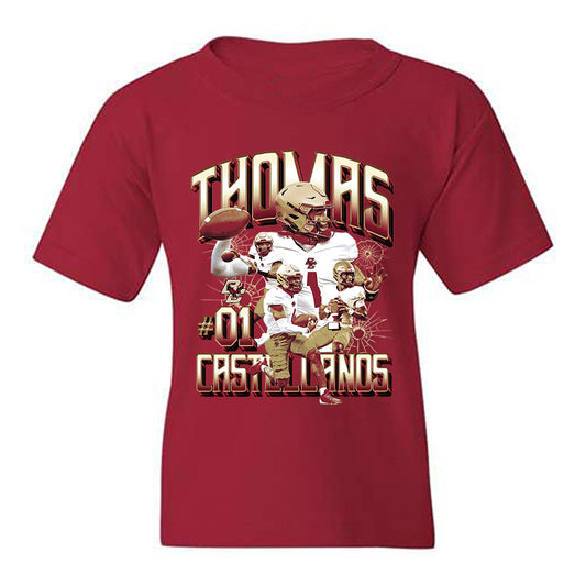 Boston College - NCAA Football : Thomas Castellanos - Player Collage Youth T-Shirt-0