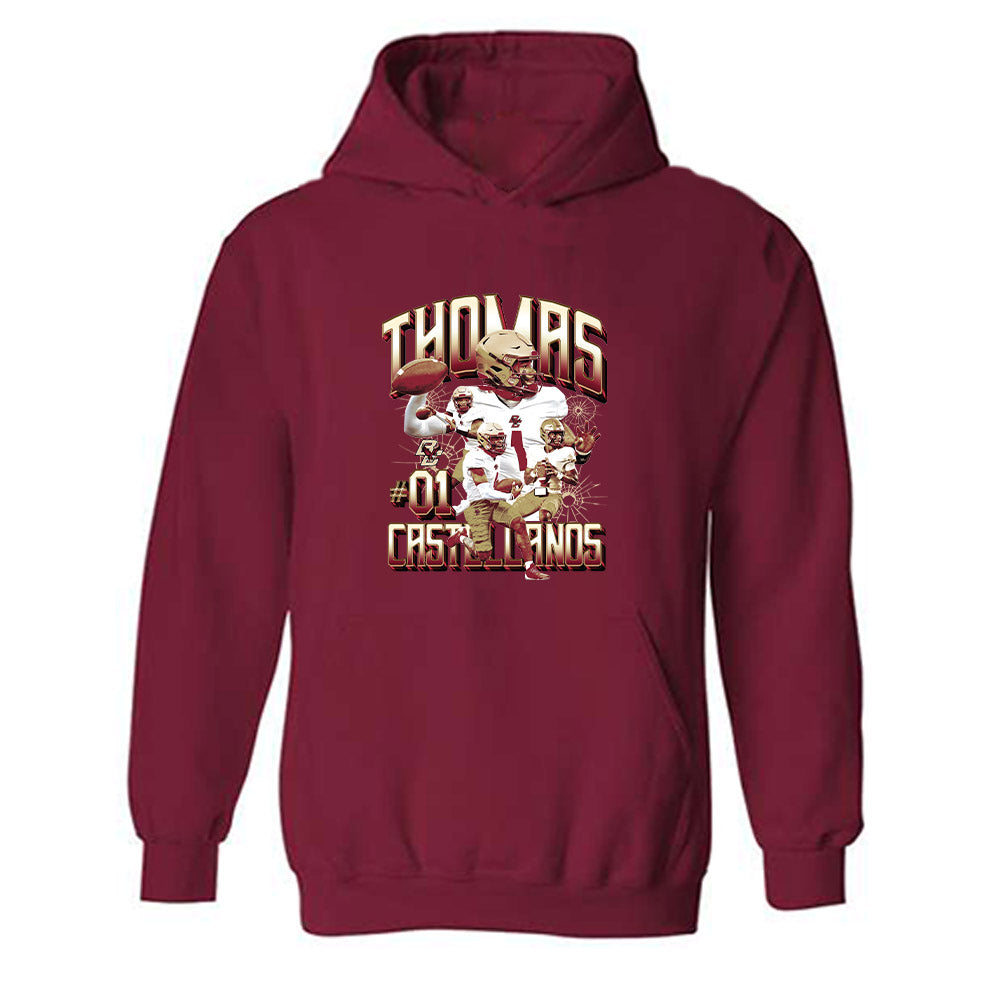 Boston College - NCAA Football : Thomas Castellanos - Player Collage Hooded Sweatshirt-0