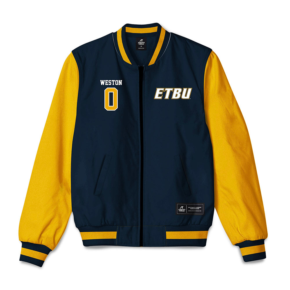 ETBU - NCAA Men's Soccer : Joshua Weston - Bomber Jacket-0
